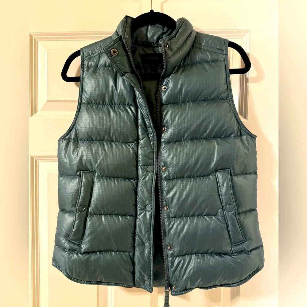J. Crew Teal Quilted Puffer Vest